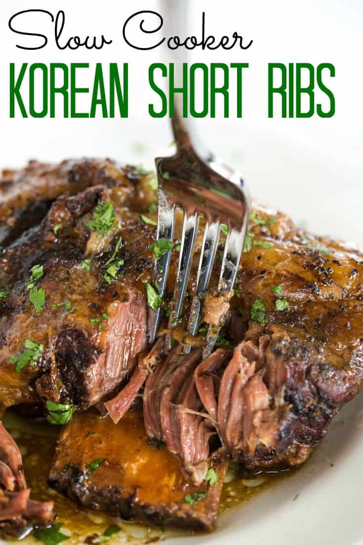 Slow Cooker Korean Short Ribs are an easy, set it and forget it meal that is full of amazing flavor and tender, falling apart meat! | browneyedbaker.com