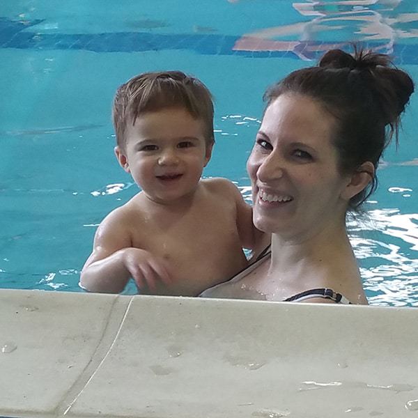 Joseph and I at swim class - March 23, 2016