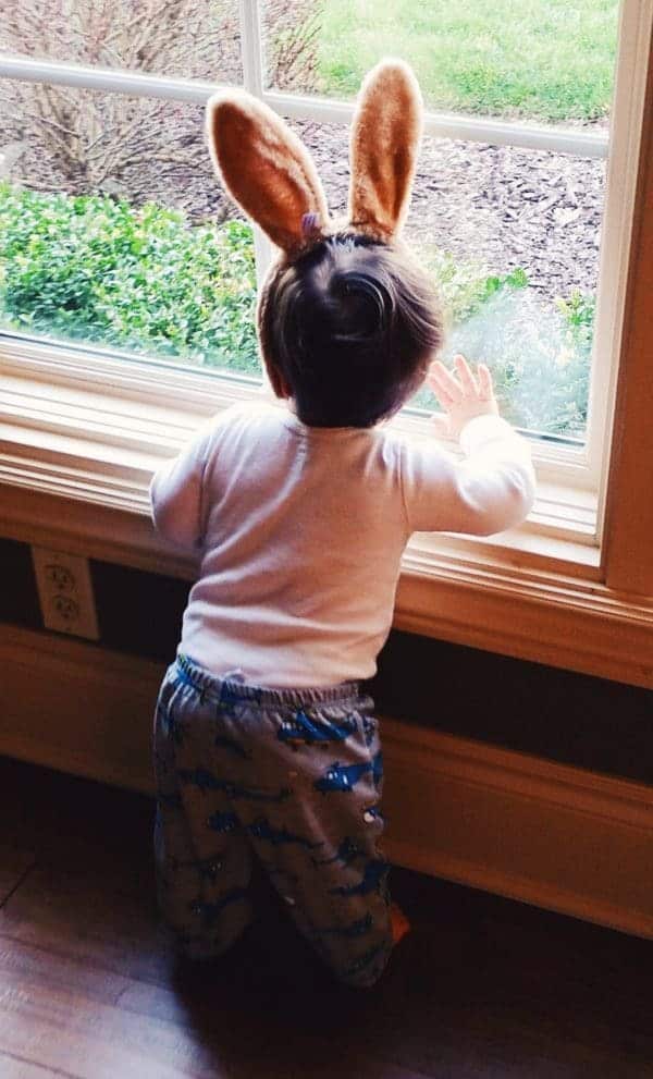 Joseph sporting his Easter bunny ears