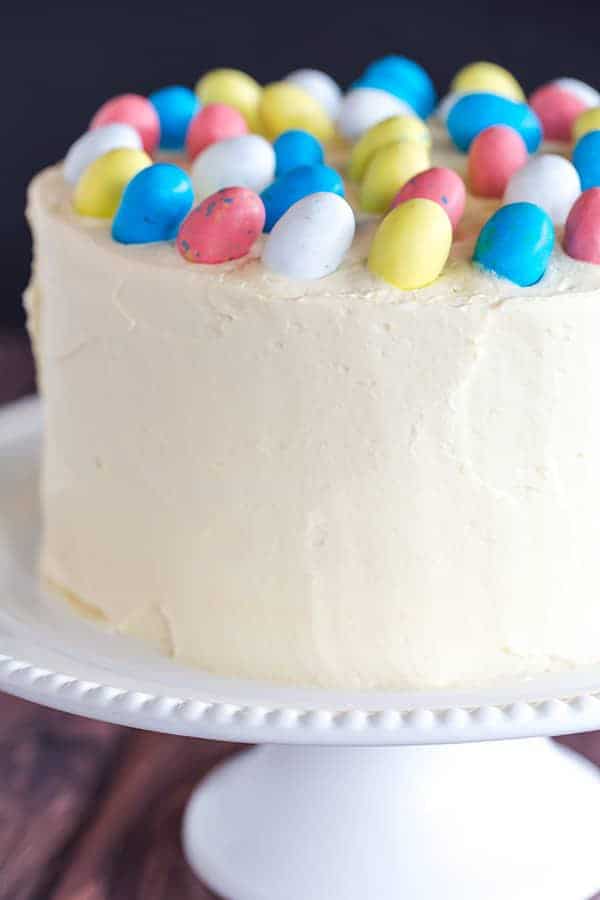 Malted Chocolate Cake with Malted White Chocolate Frosting, also dubbed "Malteaser Cake" - great for any time of year, but perfect for Easter!