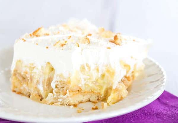 Pineapple Icebox Cake - Luscious layers of Nilla wafers, vanilla pudding and pineapple. An easy no-bake summertime dessert perfect for Easter!
