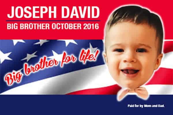 Joseph is going to be a big brother!