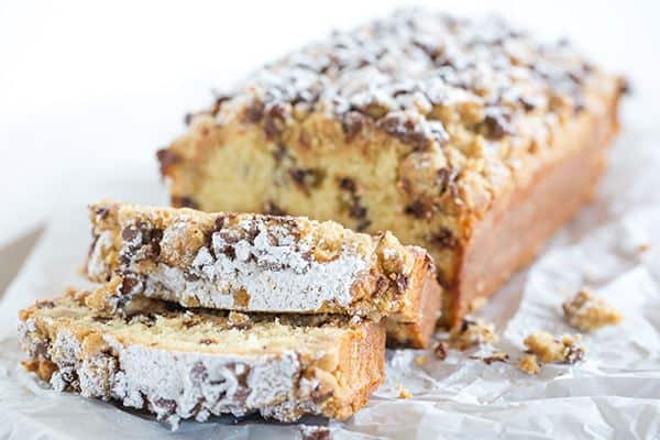 This chocolate chip crumb cake is unbelievably tender, loaded with chocolate chips and topped with the most amazing crumb topping!