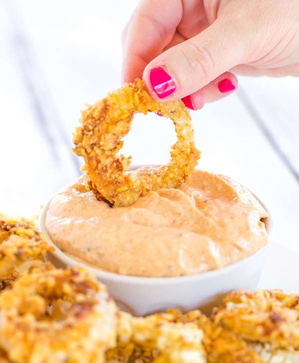 Copycat Bloomin' Onion Dipping Sauce - It tastes just like it came from Outback, and is a must for your homemade onion rings!