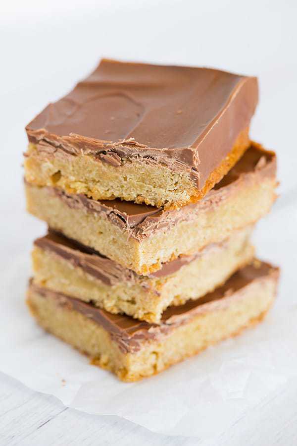 Symphony Bars - I revamped this recipe to use a stripped-down version of my favorite blondies as the base, then topped with broken-up Symphony chocolate bars and spread until they melt!