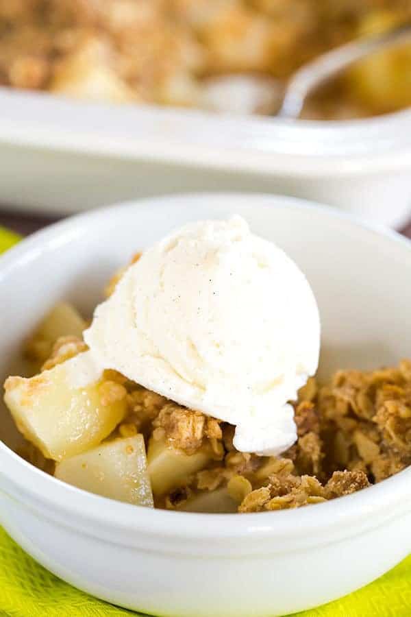 This pear crisp is the perfect fall dessert - incredibly quick and easy, not too sweet, and full of juicy, ripe pears. Add it to your fall baking list now!