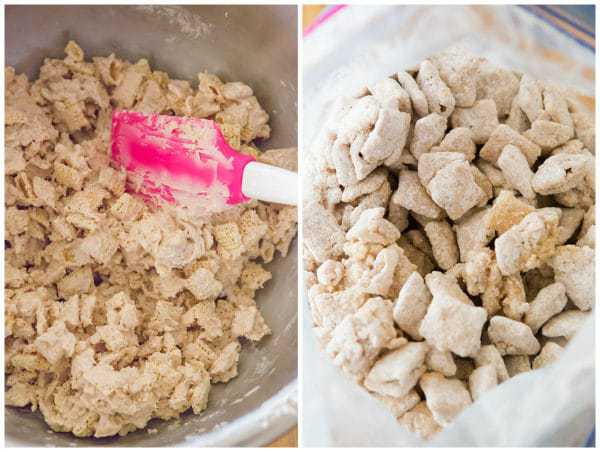 Snickerdoodle Muddy Buddies are a cinnamon and sugar-coated rendition of one of my favorite snacks - candied Rice Chex!