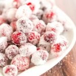 An easy recipe for sugared cranberries - a beautiful, sparkly garnish for your holiday desserts and cocktails! | browneyedbaker.com