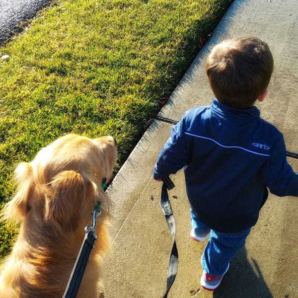 Joseph and Duke taking a stroll. | browneyedbaker.com