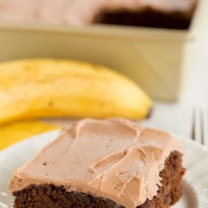 Chocolate Banana Cake with Chocolate Cream Cheese Frosting is easy, quick to make, extremely moist, and packed with tons of banana flavor.