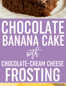Chocolate Banana Cake with Chocolate Cream Cheese Frosting is easy, quick to make, extremely moist, and packed with tons of banana flavor.