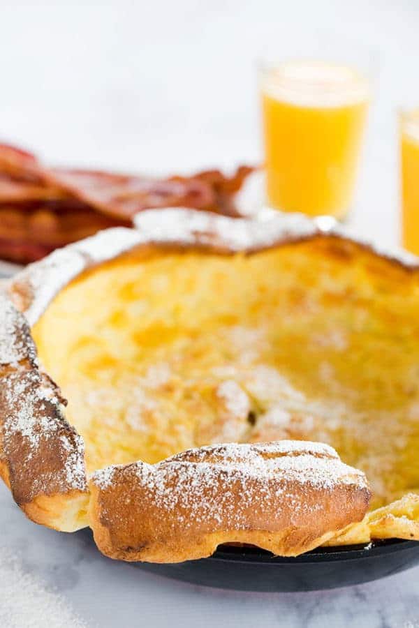 This Dutch baby pancake, sometimes called a German pancake, is a not-too-sweet, crepe-like popover that makes the perfect breakfast or brunch.