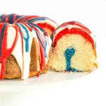 This homemade Firecracker Cake has layers of red, white and blue batter.