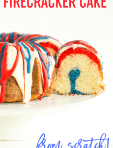 Firecracker Cake :: This homemade version of the popular red, white and blue Bundt cake is made completely from scratch!