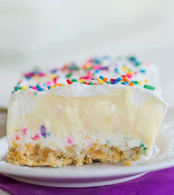 No Bake Funfetti Lush Dessert