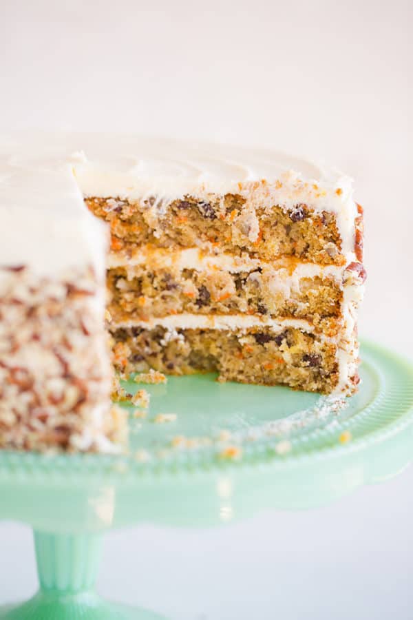 Carrot cake on a platter