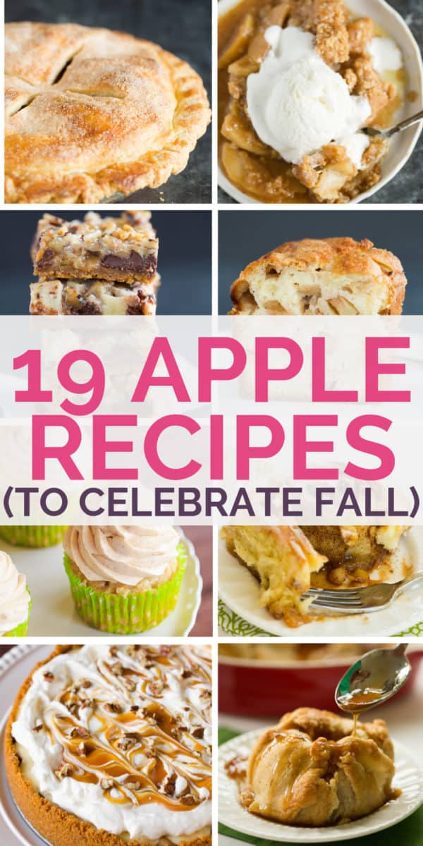 A collage of apple recipes with text overlay.