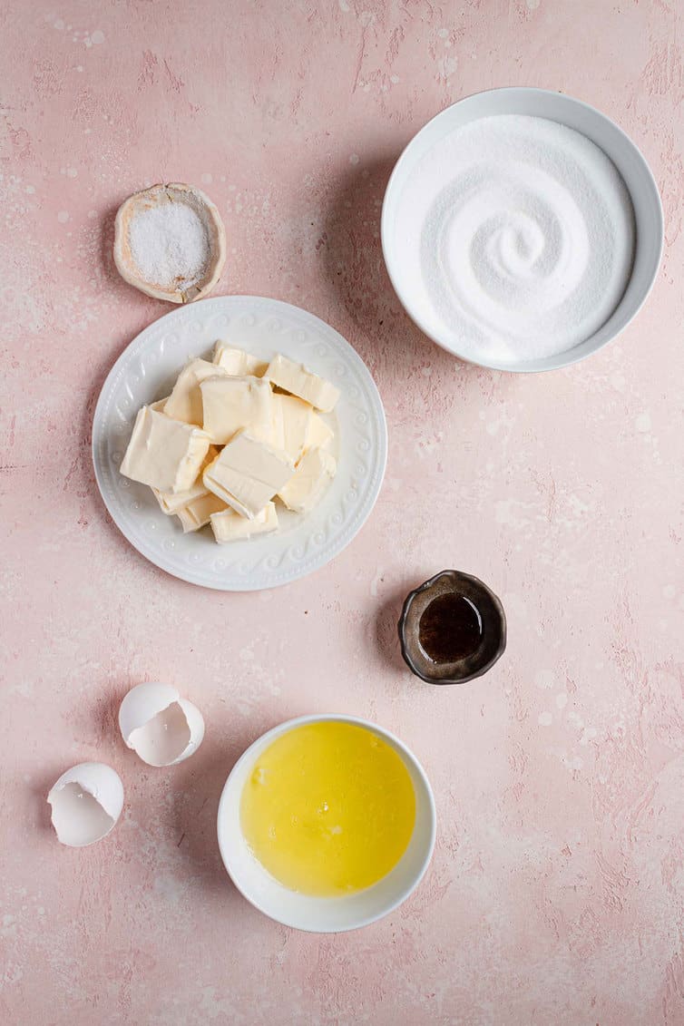 Ingredients for Swiss meringue buttercream prepped.