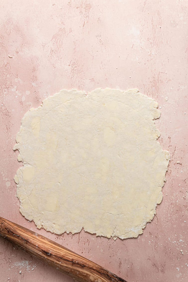 Butter pie crust rolled into a circle