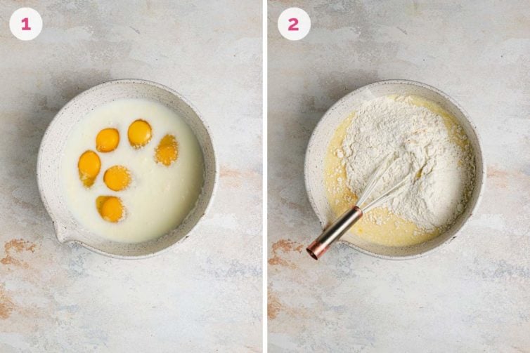 how to make homemade popovers by mixing wet and dry ingredients