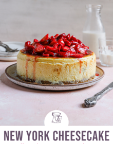 New York cheesecake Pinterest pin.