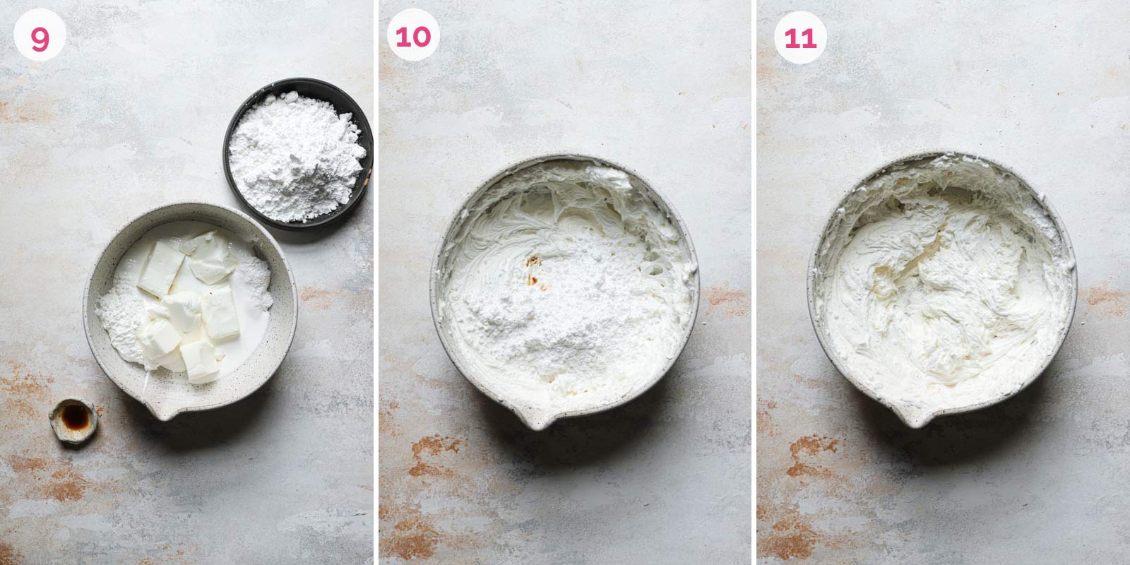 Marshmallow filling mixed together in a stainless steel mixing bowl.